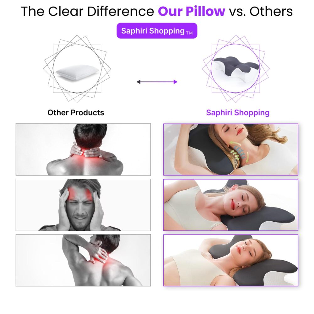 Dark Grey Ergonomic Cervical Pillow